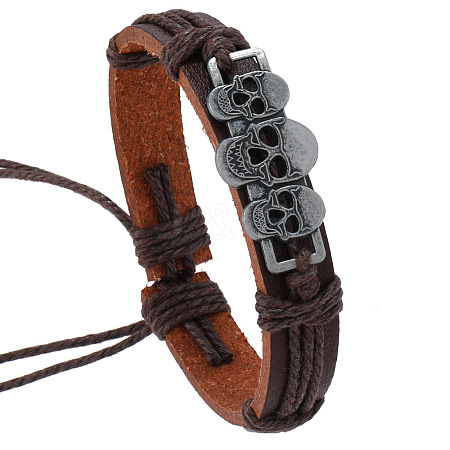 Adjustable Imitation Leather Cord Bracelets PW-WGBE60C-02-1