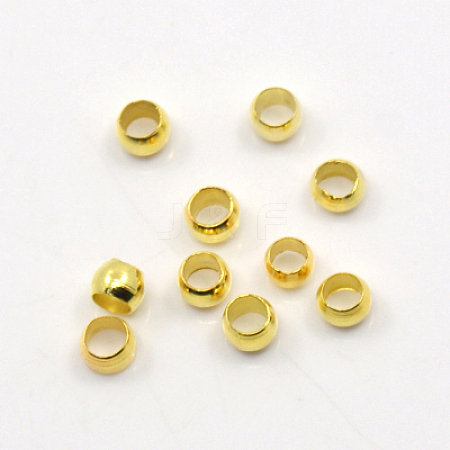 Brass Crimp Beads KK-L023-G-1