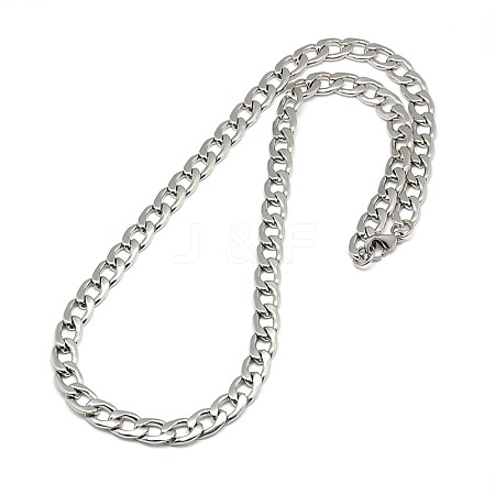 Fashionable 304 Stainless Steel Curb Chain/Twisted Chain Necklaces STAS-A028-N126P-1