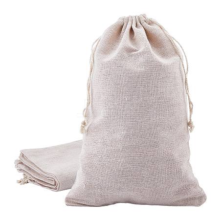 10Pcs Cotton Packing Pouches Drawstring Bags ABAG-ME0001-08-1
