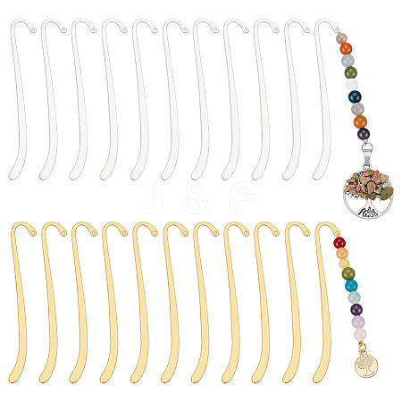 30Pcs 2 Colors Tibetan Style Alloy Bookmarks AJEW-UN0003-28-1
