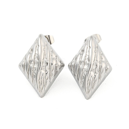 Non-Tarnish Rhombus 304 Stainless Steel Ear Studs EJEW-L290-008P-1