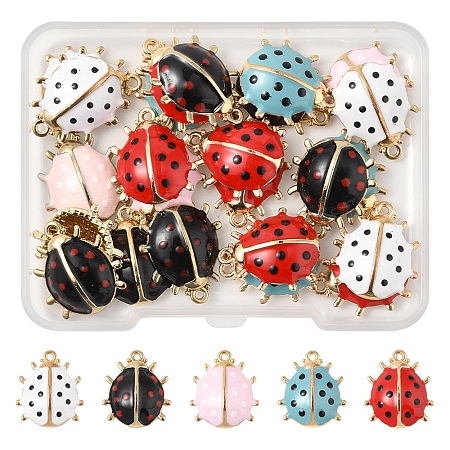 24Pcs 5 Styles Alloy Enamel Pendants ENAM-FS0002-94-1