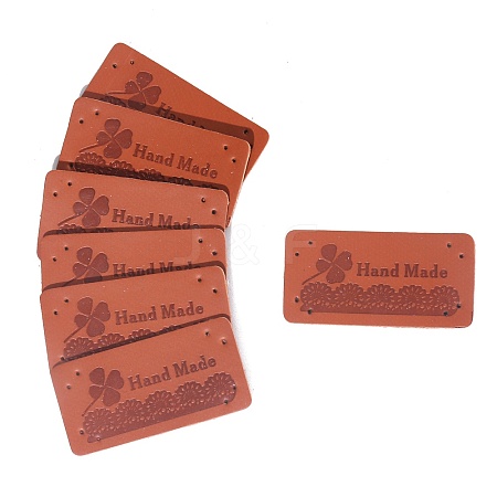 Rectangle Imitation Leather Label Tags PW-WG262B0-03-1