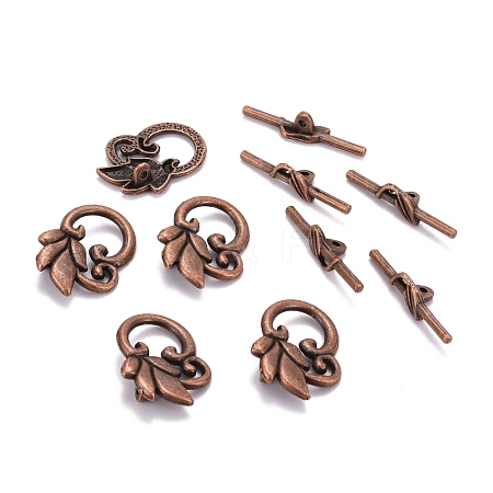 Tibetan Style Alloy Toggle Clasps TIBE-L003-034R-NR-1