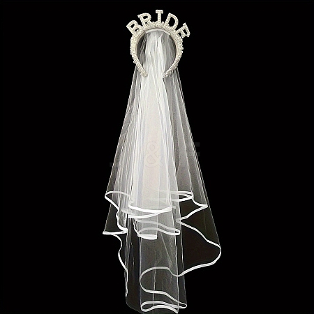 Rhinestone Bridal Veil Hair Accessories PW-WG58256-03-1