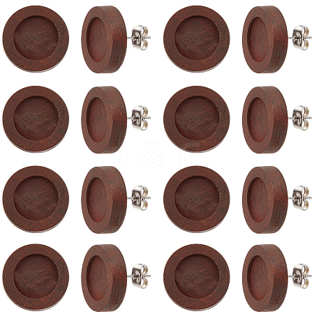 40Pcs Wooden Stud Earring Findings FIND-SC0008-96B-1