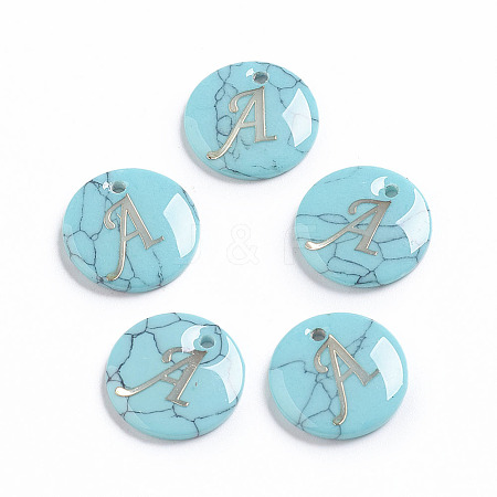 Synthetic Turquoise Charms G-L561-001A-1