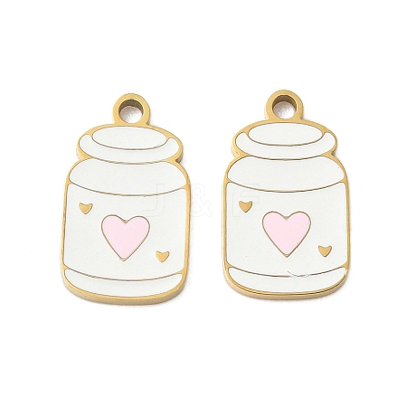 304 Stainless Steel Enamel Pendants X1-STAS-G360-04G-02-1