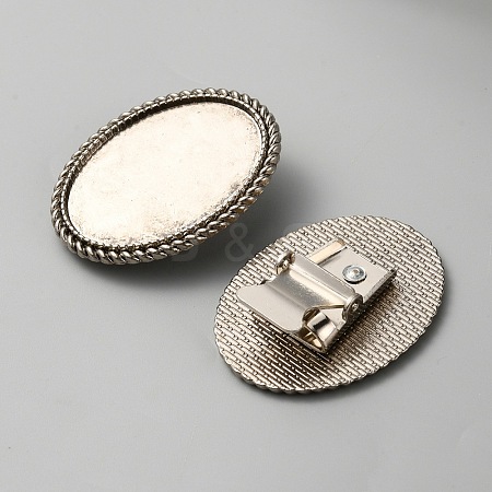 Zinc Alloy Bolo Tie Slides Clasp Cabochon Settings FIND-WH0111-382A-1