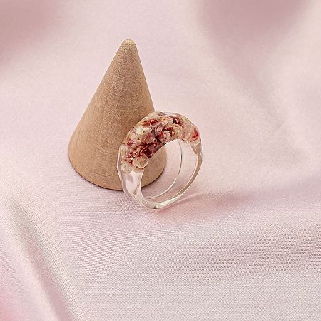 Dried Flower Clear Resin Finger Rings FS-WGF6920-02-1