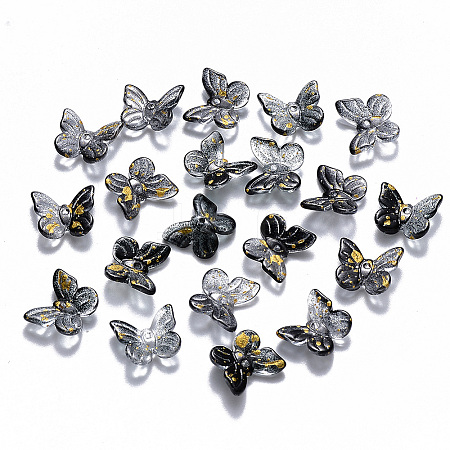 Transparent Spray Painted Glass Charms LS-GLAA-T016-22E-1