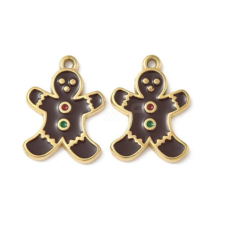304 Stainless Steel Enamel Pendants STAS-L300-012G-42-1