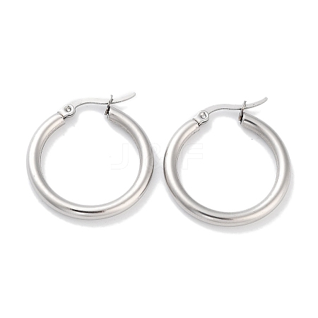 Non-Tarnish Ring 304 Stainless Steel Hoop Earrings for Women Men EJEW-B049-01B-P-1