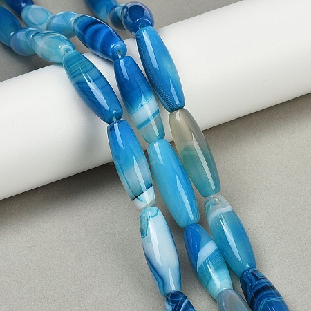 Natural Striped Agate/Banded Agate Beads Strands G-S280-10A-1