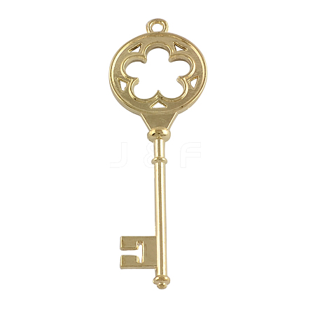 Tibetan Style Alloy Skeleton Key Large Pendants LS-TIBEP-S103-G-NR-1