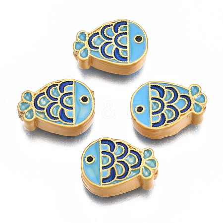 Rack Plating Alloy Enamel Beads ENAM-N056-037A-1