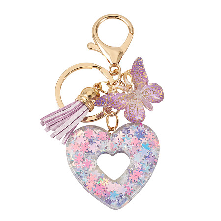 Heart with Butterfly Resin Keychains KEYC-TADJ0001-01F-1