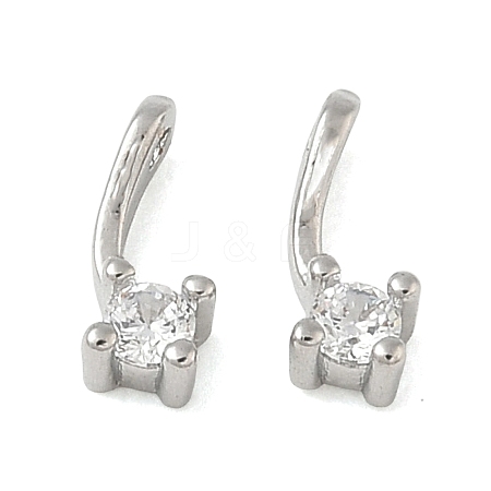 Brass Pave Clear Cubic Zirconia Charms CU-CBA9FFD-11P-07-1