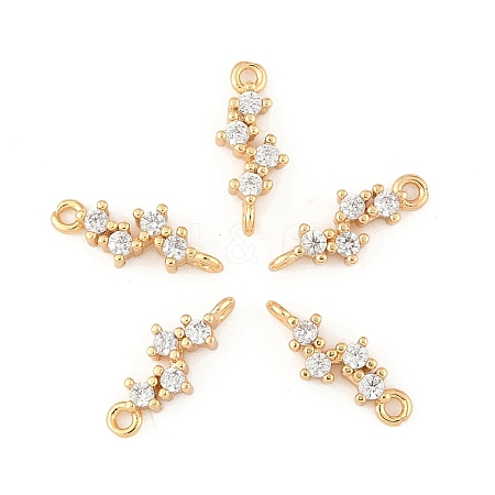 5Pcs Brass Micro Pave Cubic Zirconia Links Connectors KK-YW0003-33-1