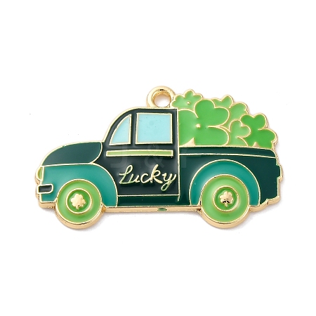 Saint Patrick's Day Alloy Enamel Pendants FIND-M060-24E-G-1
