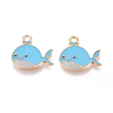 Marine Animals Alloy Enamel Pendants ENAM-T022-34B-1