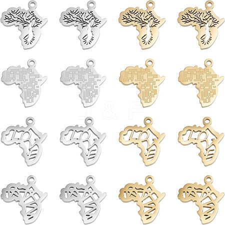 Unicraftale 16Pcs 8 Style Ion Plating(IP) 304 Stainless Steel Pendants STAS-UN0028-39-1