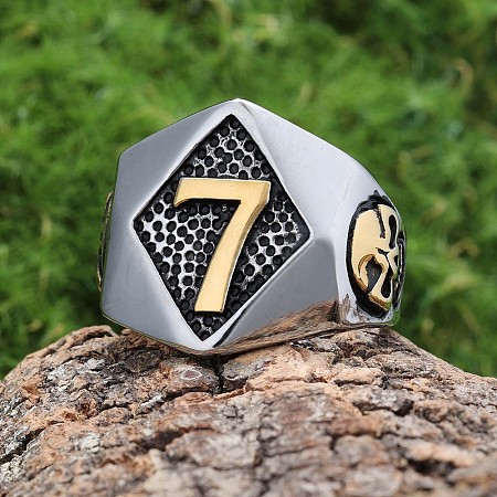 Punk Style 316L Stainless Steel Finger Rings for Men FS-WG96F45-07-1