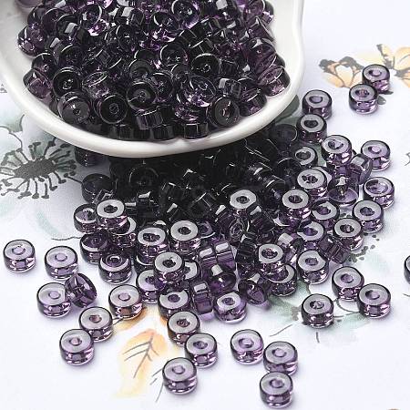 Transparent Colours Glass Seed Beads SEED-E001-T3x6mm-04-1