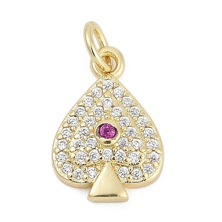 Brass Micro Pave Clear Cubic Zirconia Pendants KK-G522-53G-02-1
