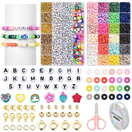 DIY Polymer Clay & CCB Plastic Beads Bracelets Making Kits DIY-YW0010-92-1