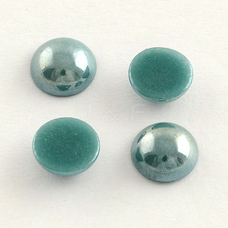 Pearlized Plated Opaque Glass Cabochons PORC-S801-8mm-22-1