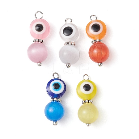 Evil Eye Resin Pendants PALLOY-JF02330-1