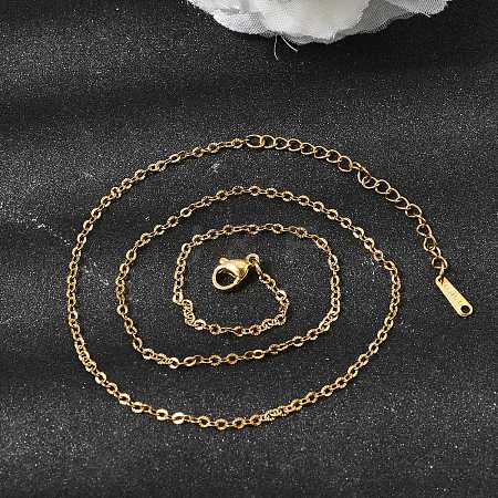 2.5MM Unisex 304 Stainless Steel Textured Cable Chain Necklaces NJEW-P356-13G-1
