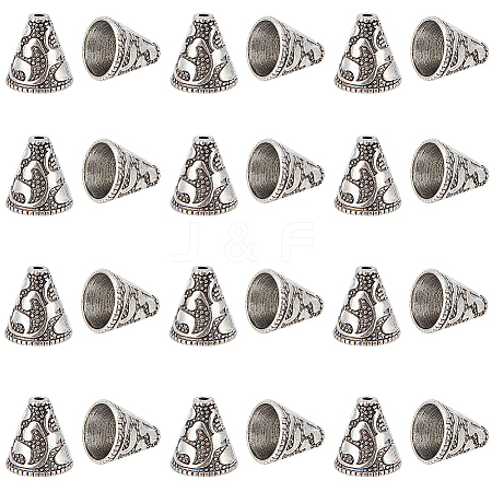 SUNNYCLUE 40Pcs Tibetan Style Cone Alloy Bead Cones FIND-SC0007-94-1