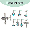 14Pcs 7 Styles Alloy & Synthetic Turquoise Zipper Sliders HJEW-TAC0101-3