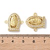 Rack Plating Brass Clear Cubic Zirconia Virgin Mary Connector Charms KK-C084-36A-G-3