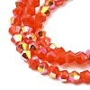 AB Color Plated Opaque Glass Beads Strands GLAA-G127-02O-3