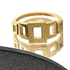 Textured Hollow Rectangle 304 Stainless Steel Finger Ring for Women RJEW-L126-11B-G-2