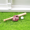 Resin Miniature Baseball Bats & Balls & Gloves MIMO-PW0003-116-1