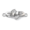 Ring Brass Micro Pave Clear Cubic Zirconia Fold Over Clasps KK-Z143-18P-1