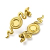 Ion Plating(IP) 304 Stainless Steel Snake Stud Earrings EJEW-K295-14G-2