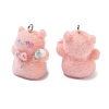 Flocking Opaque Resin Pendants RESI-F064-A15-2