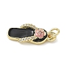 Brass Micro Pave Cubic Zirconia Enamel Pendants KK-L248-19G-2