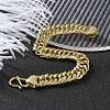 Brass Cuban Chain Bracelets for Women Men BJEW-R016-01G-01-3