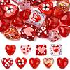 22Pcs 9 Styles Heart Theme Handmade Glass Beads FOIL-FS0001-04-1