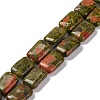 Natural Unakite Beads Strands G-T047-B27-01-1