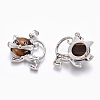 Natural Tiger Eye Kitten Pendants G-J386-C08-2