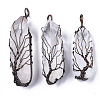 Natural Quartz Crystal Wire Wrapped Pointed Pendants G-T133-R02E-1