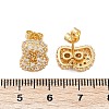 Brass Micro Pave Cubic Zirconia Stud Earrings EJEW-Z091-04G-B-3